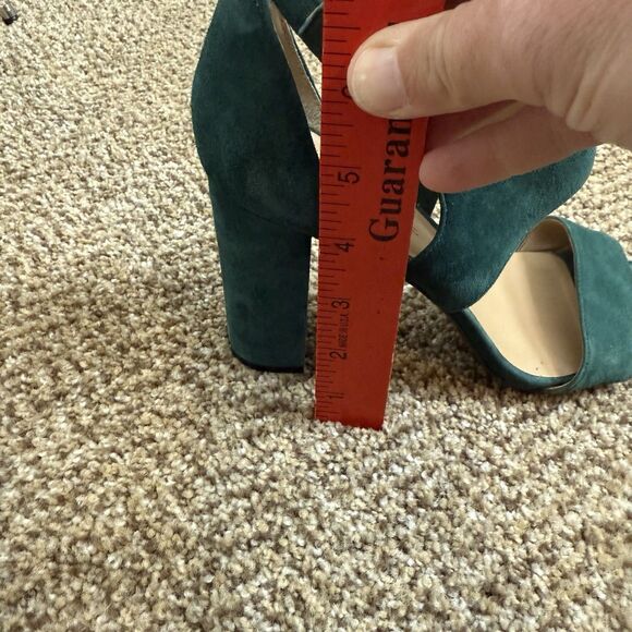 Banana Republic Blyss Green Suede Block Sandals Women’s Size 8.5M - Picture 11 of 15